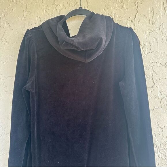 JUICY COUTURE Velour Hoodie Dress Women XL Full Zip Y2K Long Sleeve - Picture 5 of 11